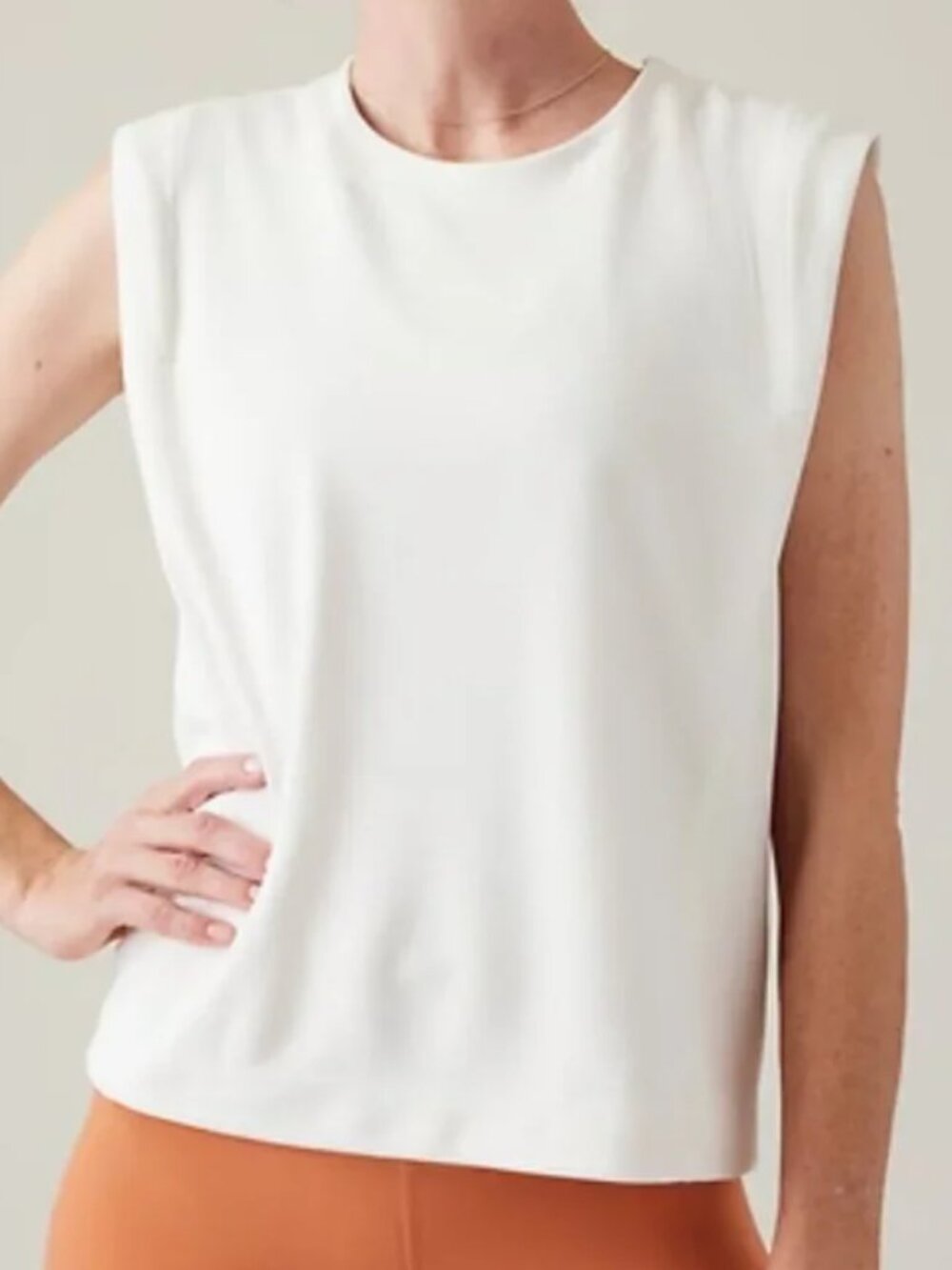Athleta Seasoft Tank, Sleeveless, Magnolia White - Womens Large